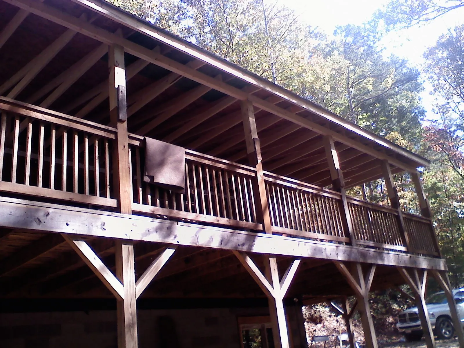 Timber framing under a new elevated porch and deck — Roof Leak Repair in Rhododendron by Roofing Brothers